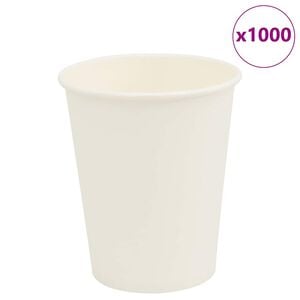 vidaXL Paperiset kahvikupit 1000 kpl 8oz 200ml Valkoinen