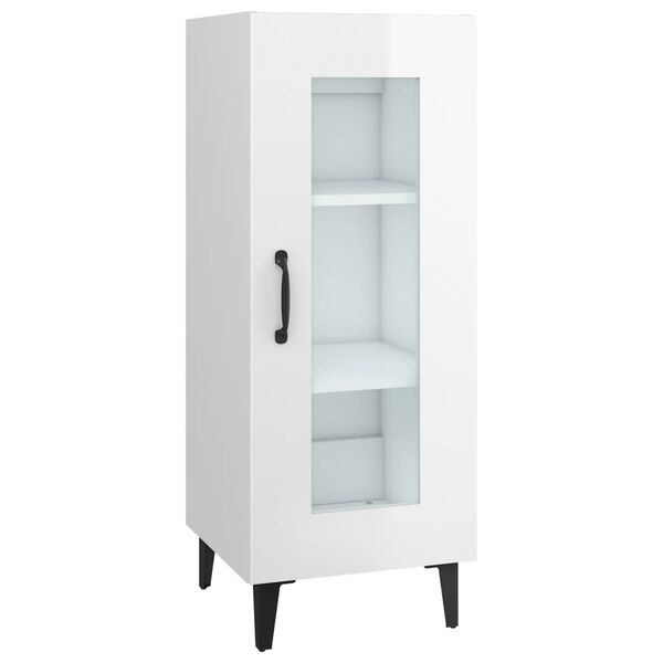 vidaXL Senkki korkeakiilto valkoinen 34,5x34x90 cm tekninen puu