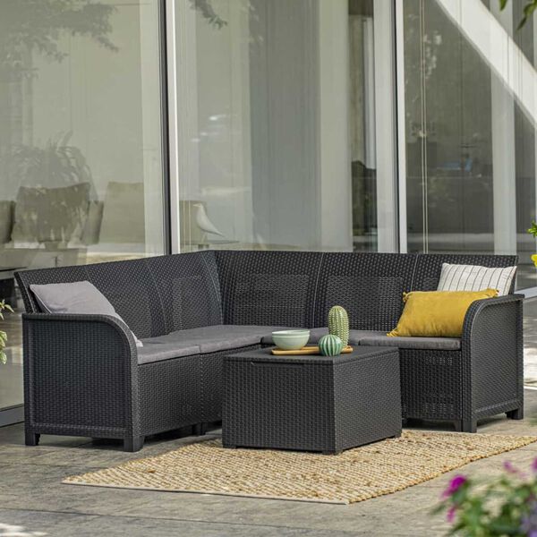 Keter Puutarhan säilytyspöytä Rosalie grafiitti