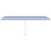 vidaXL Sis&auml;&auml;nkelattava markiisi LED/tuulisensori 600x300 cm sinivalk.