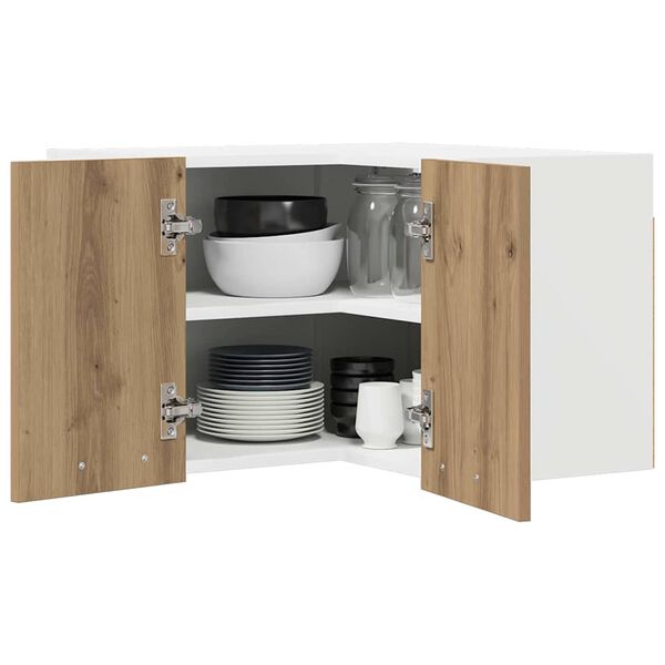 vidaXL Henkarikaappi Artisan tammesta ja valkoisesta 57 x 57 x 40 cm