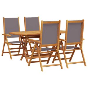 vidaXL Piharuokailu setti 5 pcs Antrasiitti Tihe&auml; akasiapuu