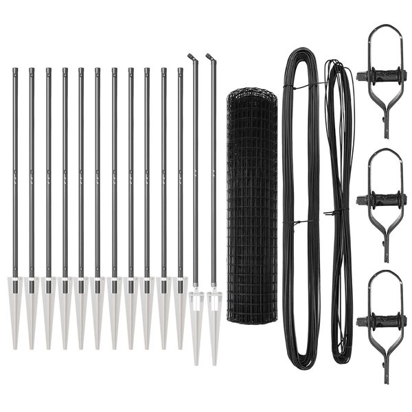 vidaXL Aita paalujen kanssa Harmaa 1.2 x 25 m Ter&auml;s