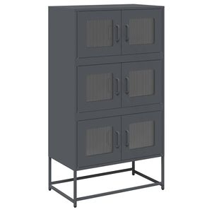 vidaXL Highboard Antrasiitti 68x39x123 cm ter&auml;st&auml;