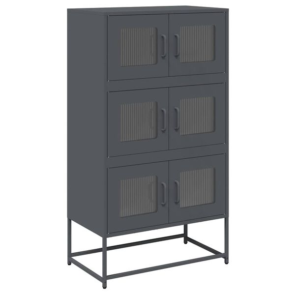 vidaXL Highboard Antrasiitti 68x39x123 cm terästä