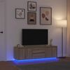 vidaXL TV-taso LED-valoilla Sonoma-tammi 160,5x41x50 cm