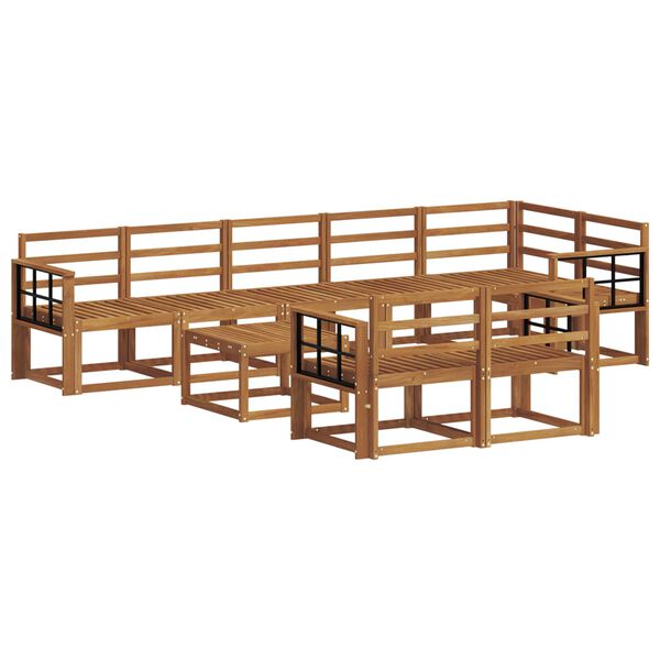 vidaXL Ulkosohvakokoelma 9 pcs Luonnollinen Tihe&auml; akasiapuu