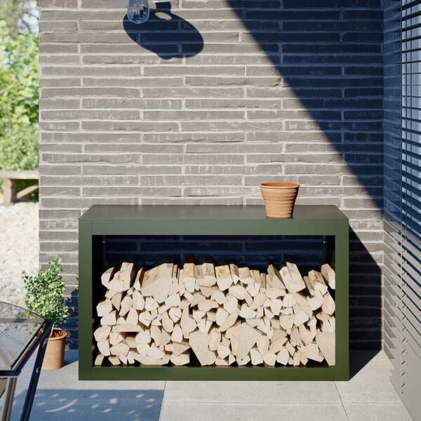 vidaXL Polttopuuteline vihre&auml; 100x40x60 cm ter&auml;s