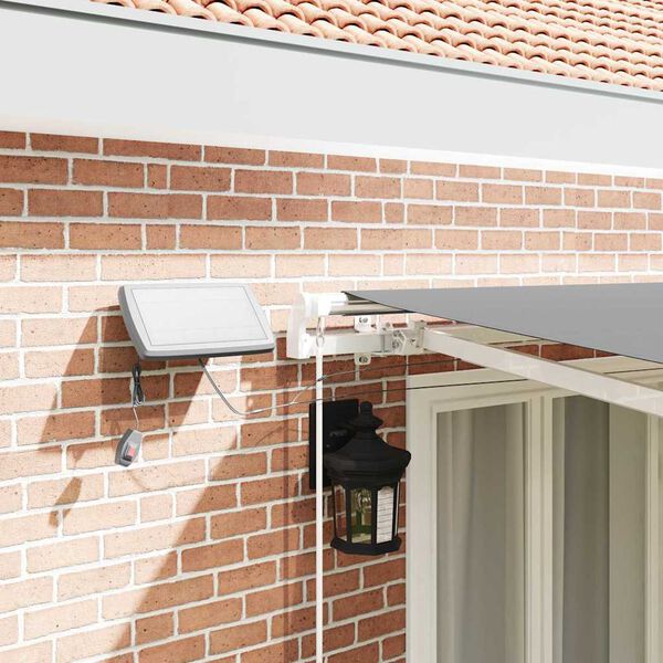 vidaXL Aurinkovarjo mukana Valkoinen 5 × 3,5 m Metalli