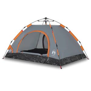 vidaXL Retkiteltta 4 henkil&ouml;lle harmaa/oranssi pikavapautus