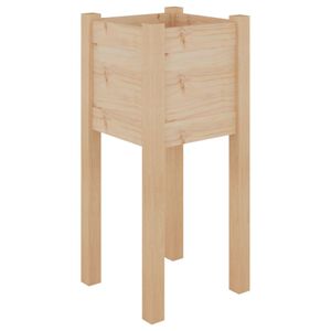 vidaXL Puutarhan kukkalaatikko 31x31x70 cm t&auml;ysi m&auml;nty