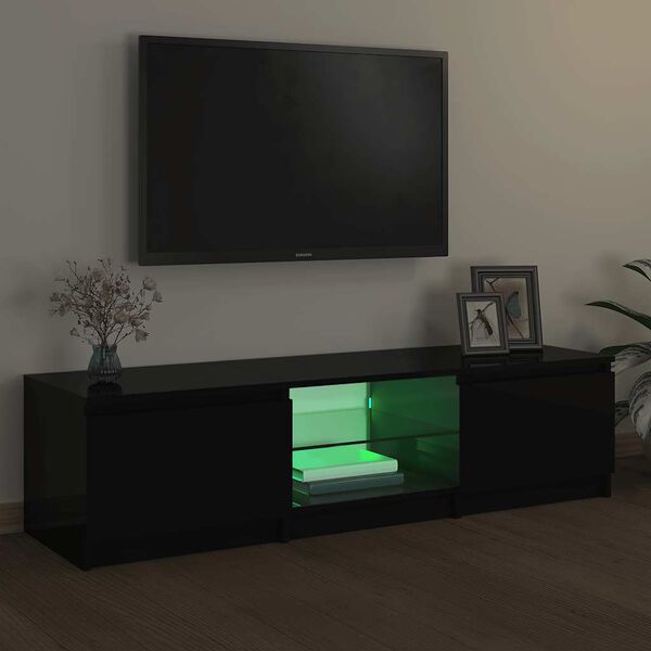 vidaXL TV-taso LED-valoilla musta 140x40x36 cm