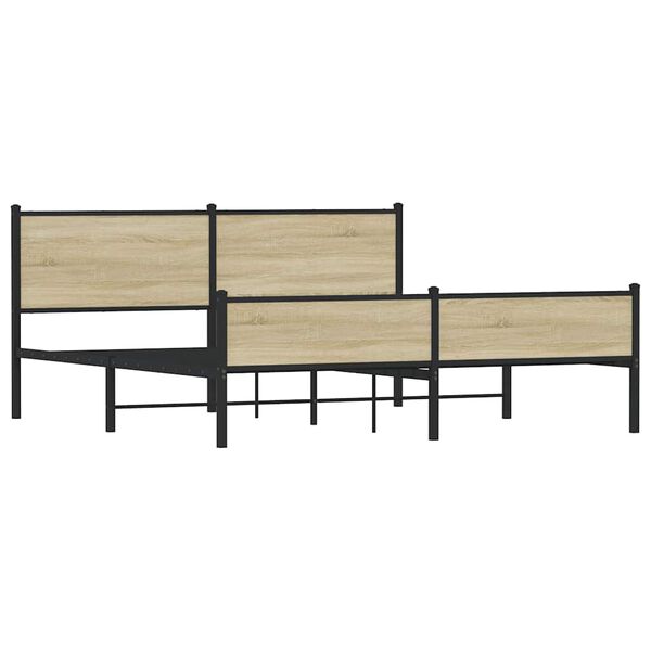 vidaXL Metallinen sängynrunko ilman patjaa savutammi 183x213 cm