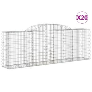 vidaXL Kaarevat kivikorit 20 kpl 300x50x100/120 cm galvanoitu rauta