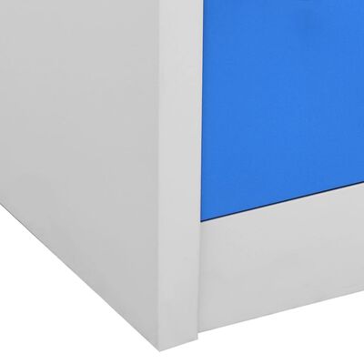 vidaXL Pukukaappi vaaleanharmaa ja sininen 90x45x92,5 cm teräs