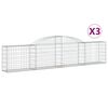 vidaXL Kaarevat kivikorit 3 kpl 300x30x60/80 cm galvanoitu rauta