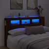 vidaXL S&auml;ngynp&auml;&auml;ty LED-valoilla ruskea tammi 180x18,5x103,5 cm puu