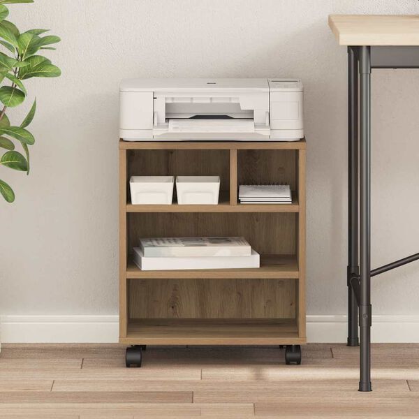 vidaXL Tulostinpidike artesaani tammi 41 x 32 x 48 cm Tekninen puu