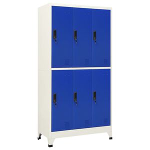 vidaXL Pukukaappi harmaa ja sininen 90x45x180 cm ter&auml;s