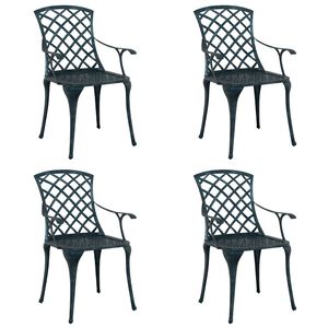 vidaXL Puutarhan Tuoli 4 pcs Vihre&auml; 61 x 60,5 x 93cm Alumiini