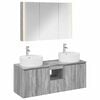 vidaXL Kylpyhuoneen kaappisetti 4 pcs Harmaa Sonoma Tekninen puu