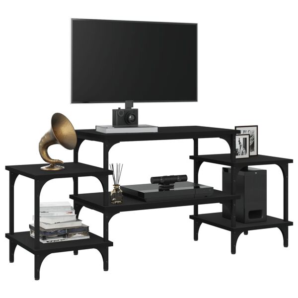vidaXL TV-taso musta 117x35x52 cm tekninen puu