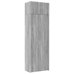 vidaXL S&auml;ilytyskaappi harmaa Sonoma 70x42,5x225 cm tekninen puu