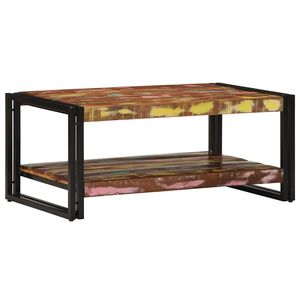 vidaXL Sohvap&ouml;yt&auml; moniv&auml;rinen 90x50x38 cm kierr&auml;tetty puu