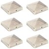 vidaXL Pyramidin muotoinen aitatolpan k&auml;rki 6 kpl ter&auml;s 91x91 mm