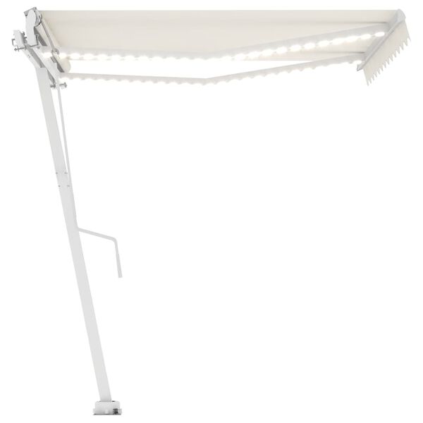 vidaXL Sis&auml;&auml;nkelattava markiisi LED ja tuulisensori 350x250cm kerma