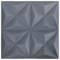 vidaXL 3D-seinäpaneelit 12 kpl 50x50 cm harmaa origami 3 m²