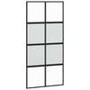 vidaXL Liukuovi musta 102,5x205 cm karkaistu lasi ja alumiini