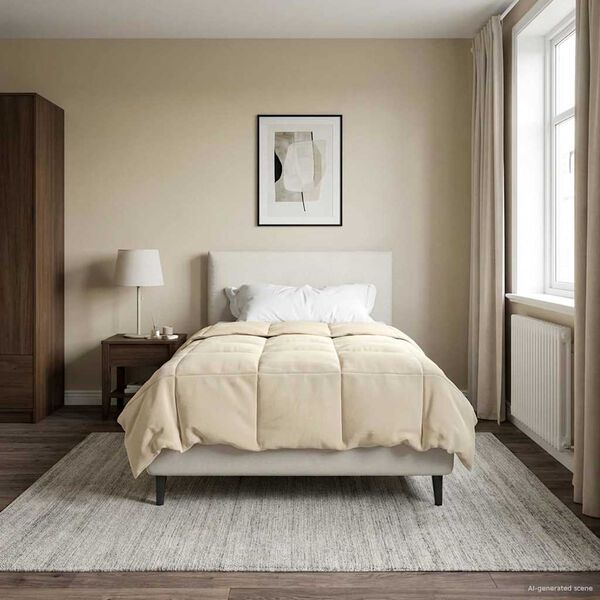 vidaXL Koko Vuoden Peitto Quiltottu Kerma 135 x 200 cm Mikrokuitu