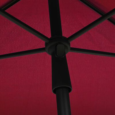 vidaXL Puutarhan aurinkovarjo tangolla 210x140 cm viininpunainen