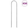 vidaXL Maatapit U-muotoinen 50 pcs 15x3,5 cm galvanoitu ter&auml;s