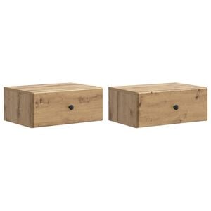 vidaXL Sein&auml;lle Kiinnitett&auml;v&auml; Y&ouml;p&ouml;yt&auml; 2 pcs Artisaanitammi