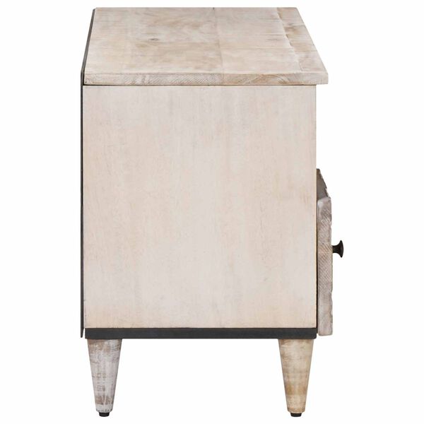 vidaXL TV-kaappi Valkoinen 100 x 33,5 x 46 cm Kiinte&auml; mango puu