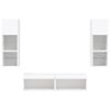 vidaXL 6-osainen LED TV-kaappisarja valkoinen tekninen puu
