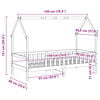 vidaXL Lasten talonmuotoinen sängynrunko valkoinen 90x190 cm mänty