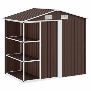 vidaXL Puutarhavaja telineell&auml; ruskea 205x130x183 cm rauta