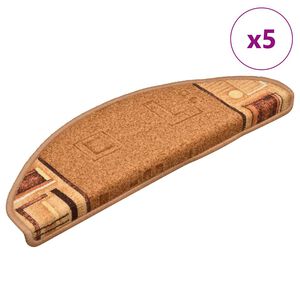 vidaXL Itsekiinnittyv&auml;t porrasmatot 5 kpl 65x21x4 cm beige