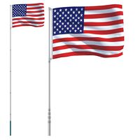 vidaXL Yhdysvaltain lippu ja lipputanko 5,55 m alumiini