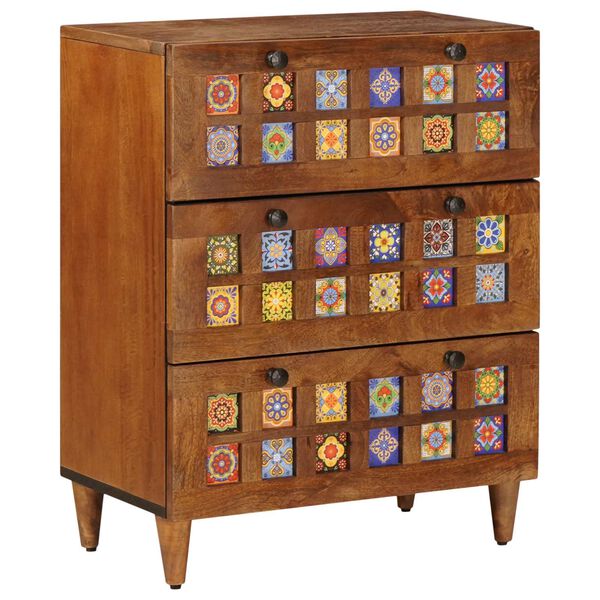 vidaXL Sivup&ouml;yt&auml; 3 pcs p&auml;hkin&auml;puu Kiinte&auml; mango puu