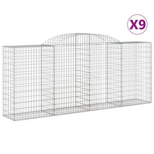 vidaXL Kaarevat kivikorit 9 kpl 300x50x120/140 cm galvanoitu rauta