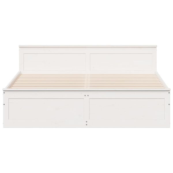 vidaXL S&auml;nky ilman patjaa p&auml;&auml;tylevyll&auml; valkoinen 180x200cm t&auml;ysi m&auml;nty