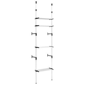 vidaXL Teleskooppinen vaatekaappij&auml;rjestelm&auml; hyllyill&auml; alumiini