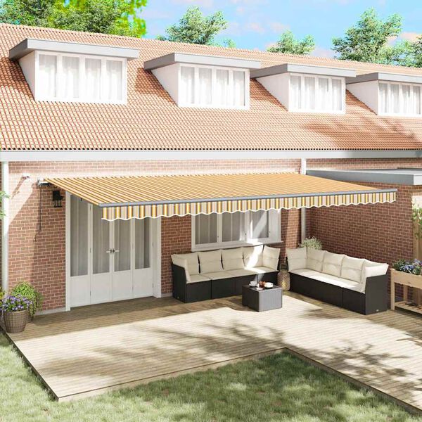 vidaXL Aurinkovarjon kangas mukana Moniv&auml;rinen 600 &times; 300 cm Polyesteri