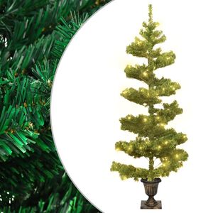 vidaXL Py&ouml;rrejoulukuusi ruukulla esivalaistu vihre&auml; 120 cm PVC