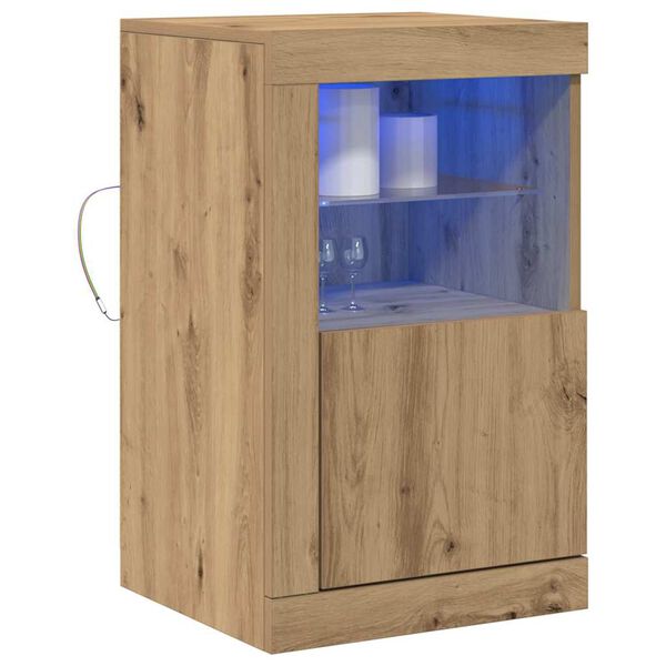 vidaXL LED-p&ouml;yt&auml;taso 2 pcs Artisan tammi 41 x 37 x 67 cm Tekninen puu