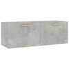 vidaXL Sein&auml;kaappi betoninharmaa 100x36,5x35 cm tekninen puu